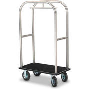 Forbes Bellman Cart 2512-SS-BK-BK Stainless, Black Carpet, Black Bumper, 8" Pneumatic