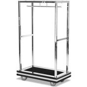 Forbes Deluxe Bellman Cart 2545DB-BK-BK Stainless, Black Carpet, Black Bumper, 8" Rubber