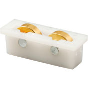 Prime-Line G 3119 Sliding Window Tandem Roller Assembly, 1/2"Flat Brass Wheels
