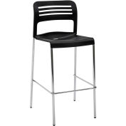 Eurotech Plastic Stacking Stool - Black - Flamingo Series - Pkg Qty 2