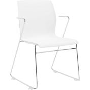 Eurotech Plastic Stack Chair with Arms - White - Faze Series - Pkg Qty 2