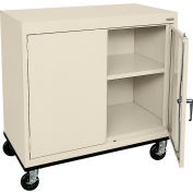 Sandusky Mobile Work Height Storage Cabinet TA11361830 Double Door - 36x18x30, Putty