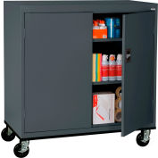 Sandusky Mobile Work Height Storage Cabinet TA2R462442 Double Door - 46x24x48, Charcoal