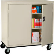 Sandusky Mobile Work Height Storage Cabinet TA2R462442 Double Door - 46x24x48, Putty