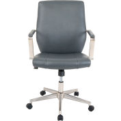Interion® Modern Comfort Manager's Chair - Leather - Mid Back - Slate Gray