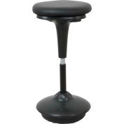 Interion® Active Seating Stool - Bonded Leather - 25"H - 33"H - Black