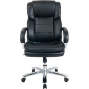 Interion® Antimicrobial 24 Hour Chair With High Back & Fixed Arms, Bonded Leather, Black