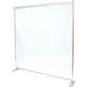 Global Industrial™ Floor Supported Portable Personal Safety Partition, 5'W x 5'H, Clear