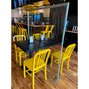 Global Industrial Floor Supported Portable Personal Safety Partition 2'W x 5'H - Clear
