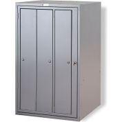 George O'Day Garment Lcker LLHH3C-GOSV 3 Compartment Cam Lock 26 x 21-1/2 x 42-1/2 SilverVein