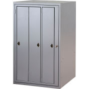 George O'Day Garment Lcker LLHH3CCO-GOSV 3 Compartment Combo Lock 26 x 21-1/2 x 42-1/2 SilverVein