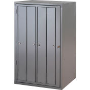 George O'Day Garment Lcker LLHH4C-GOSV 4 Compartment Cam Lock 26 x 21-1/2 x 42-1/2 SilverVein