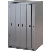 George O'Day Garment Lcker LLHH4CCO-GOSV 3 Compartment Combo Lock 26 x 21-1/2 x 42-1/2 SilverVein