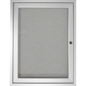 Ghent Enclosed Bulletin Board - Outdoor / Indoor - 1 Door - Vinyl - 24" x 18" - Silver