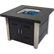 Pleasant Hearth Montreal Gas Fire Pit Table 40000 BTU - Matte Black