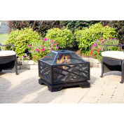 Pleasant Hearth Martin Wood Burning Fire Pit OFW165S, 26" Square, Rubbed Bronze Finish