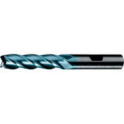 Cleveland HGC-4C-TC HSS-Cobalt 4-Flute TiCN Square Single End Mill, 1/8" x 3/8" x 3/8" x 2-5/16"