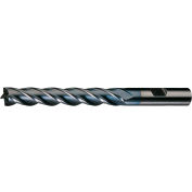 Cleveland HG-4C-TC HSS 4-Flute TiCN Square Single End Mill, 1/8" x 3/8" x 3/8" x 2-5/16"
