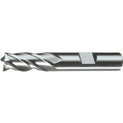 Cleveland HG-4C HSS 4-Flute Bright Square Single End Mill, 3/16" x 3/8" x 1/2" x 2-3/8"