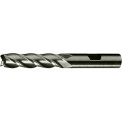Cleveland HGC-4C HSS-Cobalt 4-Flute Bright Square Single End Mill, 1/4" x 3/8" x 5/8" x 2-7/16"
