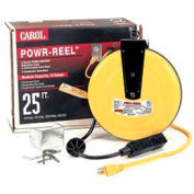 Carol 44623.61.05 25' Power-Reel 3 Outlets, 16awg 10a/125v - Yellow - Pkg Qty 4