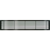 AG10 Series 4" x 42" Solid Alum Fixed Bar Supply/Return Air Vent Grille, Black-Gloss