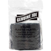 Genuine Joe® GJO10427, Plastic Plates, 6" Dia., Black, 125/Pack
