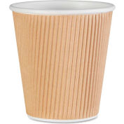 Genuine Joe GJO11256PK - Rippled Hot Cups, 10 Oz., 25/Pack, Brown