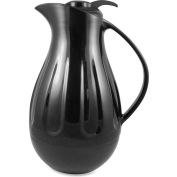Genuine Joe Double Wall Glass Lined Carafe, Double Wall Swirl, 1.3L, Black