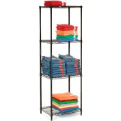 MeshWorks® epoxy coated steel shelving unit (utility wood top