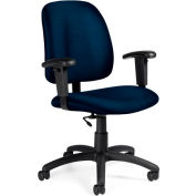 Global™ Task Chair with Arms - Fabric - Low Back - Ocean - Goal Series
