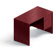 Global™ Wood Desk with Right Pedestal - 45" - Quartered Mahogany - Genoa Series