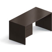 Global™ Wood Desk - Left Pedestal - 60" - Dark Espresso - Genoa Series