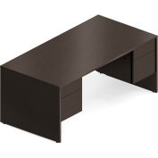 Global™ Wood Desk - Double Pedestal - 72" - Dark Espresso - Genoa Series
