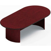 Global™ Boardroom Table - Racetrack - Laminate - 96"L x 48"W - Quartered Mahogany