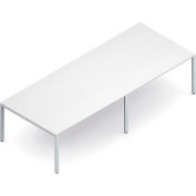 Global™ Laminate Conference Table - 120"W x 48"D- White with Tungsten Frame - Princeton Series