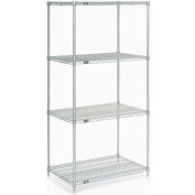 Nexel® Poly-Z-Brite® Wire Shelving Starter Unit - 5 Tier - 30"W x 18"D x 86"H