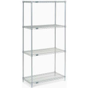 Nexel® Poly-Z-Brite® Wire Shelving Starter Unit - 5 Tier - 36"W x 18"D x 74"H