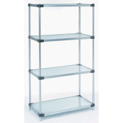 Nexel® 4 Tier Shelving Starter Unit, Solid Galvanized Steel, 42"Wx18"Dx63"H