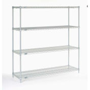Nexelate® Silver Epoxy Wire Shelving Starter Unit - 5 Tier - 54"W x 18"D x 74"H
