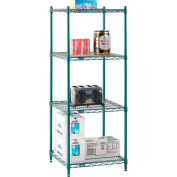 Nexel® Poly-Green® Wire Shelving Starter Unit - 5 Tier - 24"W x 24"D x 74"H