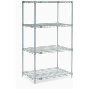 Nexelate® Silver Epoxy Wire Shelving Starter Unit - 5 Tier - 36"W x 24"D x 74"H
