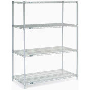 Nexel® Stainless Steel Wire Shelving Starter Unit - 5 Tier - 48"W x 24"D x 63"H