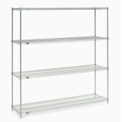 Nexel® Stainless Steel Wire Shelving Starter Unit - 5 Tier - 60"W x 24"D x 74"H