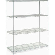 Nexel® Poly-Z-Brite® Wire Shelving Starter Unit - 5 Tier - 72"W x 24"D x 74"H