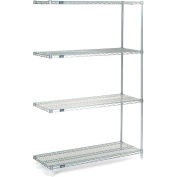 Nexel® Stainless Steel Wire Shelving Add-On Unit 48"W x 24"D x 54"H
