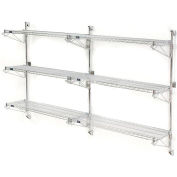 Nexel® Poly-Green® Wall Mount Wire Shelving - 24"W x 18"D x 54"H 3-Shelf Add-On