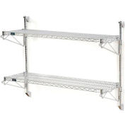 Nexel® Poly-Green® Wall Mount Wire Shelving - 72"W x 14"D x 34"H 2-Shelf Starter