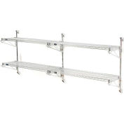 Nexel® Poly-Green® Wall Mount Wire Shelving - 24"W x 14"D x 34"H 2-Shelf Add-On