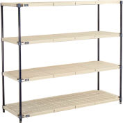 Nexel®, Nexelite®, 5 Tier, Vented Plastic Mat Shelving Unit, 54"W x 21"D x 63"H
